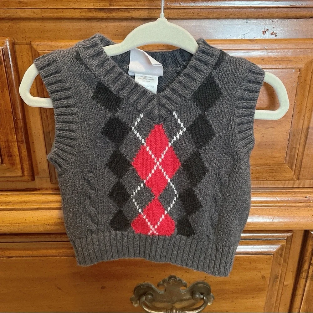 GoodLad Checked Sweater Vest Size 3-6 Months